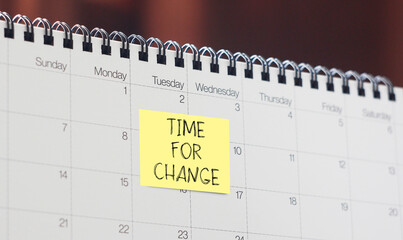 Time for change is shown using the text on calendar