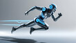 © Aqsa - AI robot in running position , AI, robot, running, artificial intelligence, andriod, robotic, motion, dynamic, pose