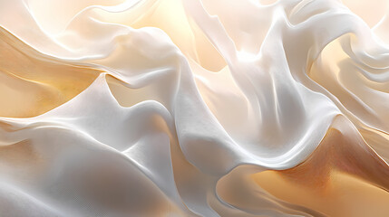 Wall Mural - Elegant abstract background with soft gradients of beige, white, and light gold tones. ideal for a smooth, grainy, and minimalist wallpaper or banner design. Abstract Wave Motion. Illustration