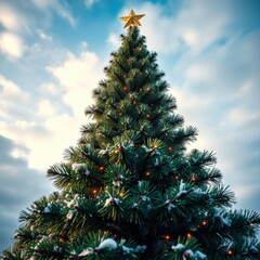  Close up christmas tree background christmas tree holiday winter festive celebration   