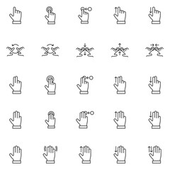Poster - Set of gesture icons. Click symbol modern, simple, vector, icon for website design, mobile app, ui. Vector Illustration