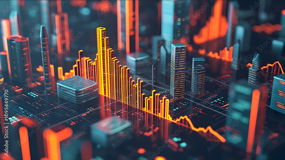 Develop a 3D graph visualizing company financial growth with ...