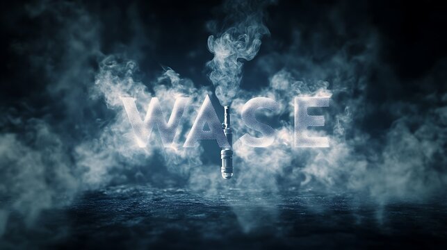 High quality realistic image showcasing vaping logo and text effect image