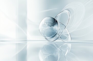 Poster - Sleek modern abstract background with swirling metallic spheres