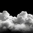© Imagehub - White Clouds Sky Surface on Black Background, isolated abstract soft group cloud computing of fluffy Smoke, Steam, Fog or Haze,Wide horizontal illustration of nature elements for landscape design.