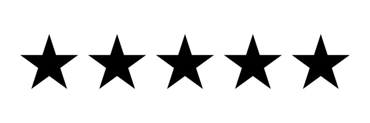 5 black stars. five star