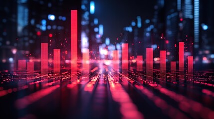 Poster - Cityscape of Data:  A Futuristic Vision of Urban Growth and Technological Advancement
