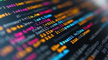 Poster - Abstract Colorful Code Lines, Software Development, Programming, Digital Technology, High-Tech