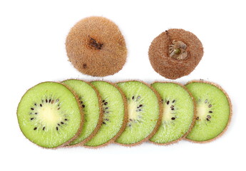 fresh kiwi slice isolate on white