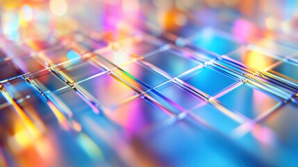 Aufkleber - Intricate Reflections and Vibrant Colors Reveal the Beauty of a Digital Camera Sensor Plate