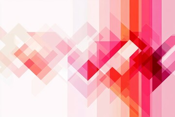 Poster - Colorful geometric pattern featuring vibrant shades of red and pink in abstract design across a soft background. Generative AI