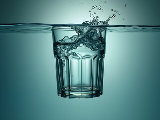 Poster - water pouring into glass