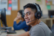 © robiul - Handsome young Hispanic man wearing a headset and a 1721043858 2