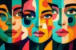 © video - Vibrant Faces and Emotions: Diverse Personalities in Abstract Collage Art