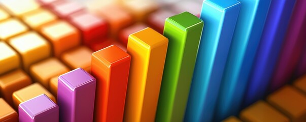Poster - market share analysis stacked bar chart business sector data visualization corporate environment inf
