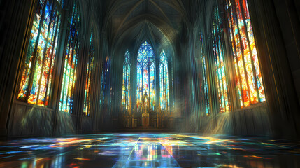 Wall Mural - church stained glass windows