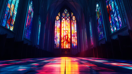 Wall Mural - church stained glass windows