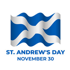 Wall Mural - St. Andrews Day typography poster. Scottish holiday on November 30. Vector template for banner, flyer, postcard, etc.