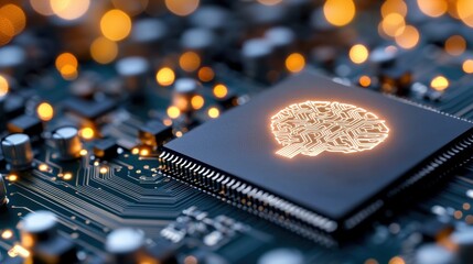 Poster - Illuminated Microchip with AI Engraving