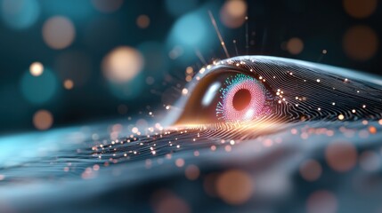 Poster - Glowing AI Processor with Macro View