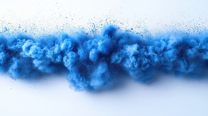 Poster - a blue powder explosion on a white background