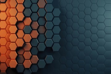 Fototapete - Dynamic hexagonal patterns abstract art digital design modern aesthetic close-up view visual innovation for technology trends