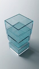 Sticker - Overlapping cubes with transparent layers for added depth