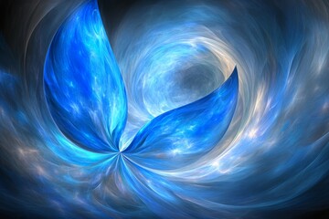 Wall Mural - Abstract blue swirl with dynamic light patterns and vivid colors