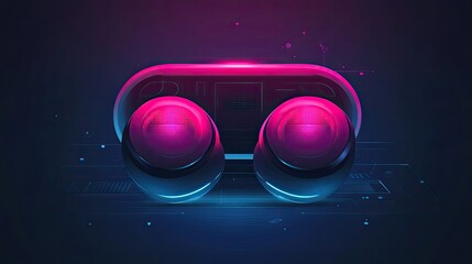 Poster - Futuristic Abstract Technology Design with Glowing Circular Elements