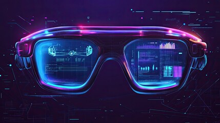 Poster - Futuristic Goggles with Holographic Displays