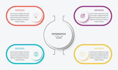 Poster -  Four Step Infographic element design Vector template for presentation.