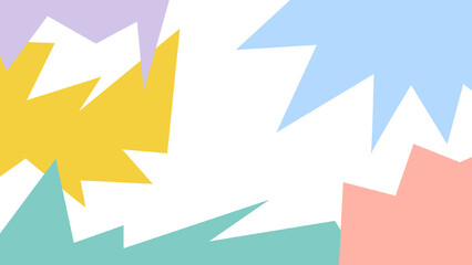 Fototapete - A vibrant abstract composition featuring colorful jagged shapes in pastel hues creating an energetic and playful visual effect.