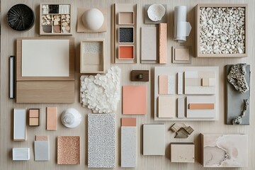 Poster - A flat lay of various textures and materials for design inspiration.
