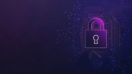 Poster - A digital lock symbol on a tech-themed background, representing cybersecurity and protection.