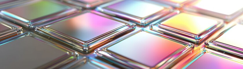 Poster - examining the surface of a sleek quantum processor in a high-tech lab environment a close-up perspec
