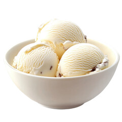 Wall Mural - bowl of vanilla ice cream isolated on transparent background .