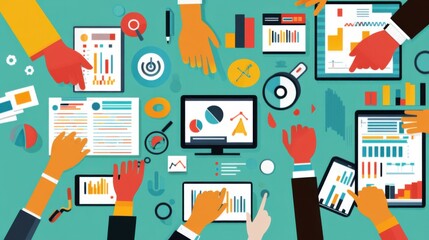 Poster - Collaborative Analyzing of Data with Graphs, Charts, and Devices on a Colorful Table in a Modern Workspace Environment