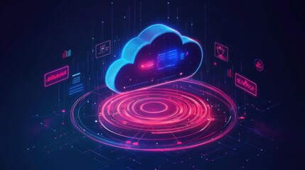 Poster - Futuristic Cloud Computing Concept Design