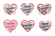 © Anukul Debnath - Valentines Day romantic lettering set. Happy Valentine's Day, 14 february holiday greetings. Vector Illustration.