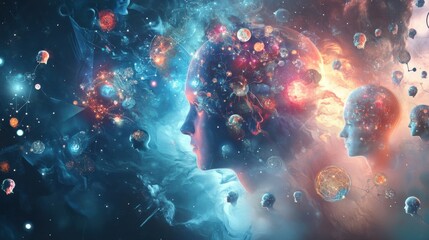 Wall Mural - Cosmic Portraits of Creativity and Imagination