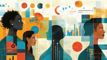 Poster - Women and Data: A Modern Illustration of Empowerment