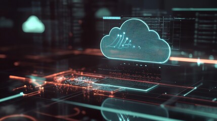 Poster - Futuristic Cloud Computing Technology Concept