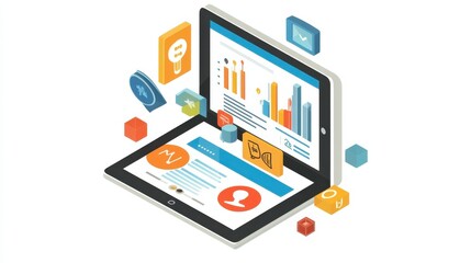 Poster - Data Analysis on Digital Devices Illustration