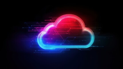 Poster - Digital Cloud Technology Concept Illustration