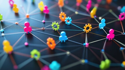 Poster - Colorful Network Connections and Icons