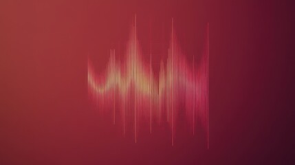 Aufkleber - Abstract sound wave illustration with gradient colors on a red background.