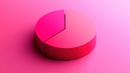 Poster - A 3D pie chart in vibrant pink, representing data visualization and analysis.
