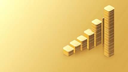Poster - A 3D illustration of stacked gold bars representing growth and financial success.