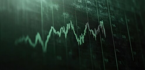 Poster - A digital stock market graph displaying fluctuating data trends.