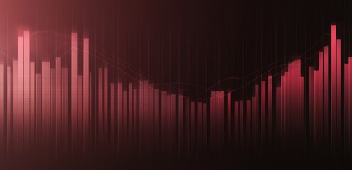 Poster - Abstract visualization of audio data with bars and a smooth line in a gradient background.